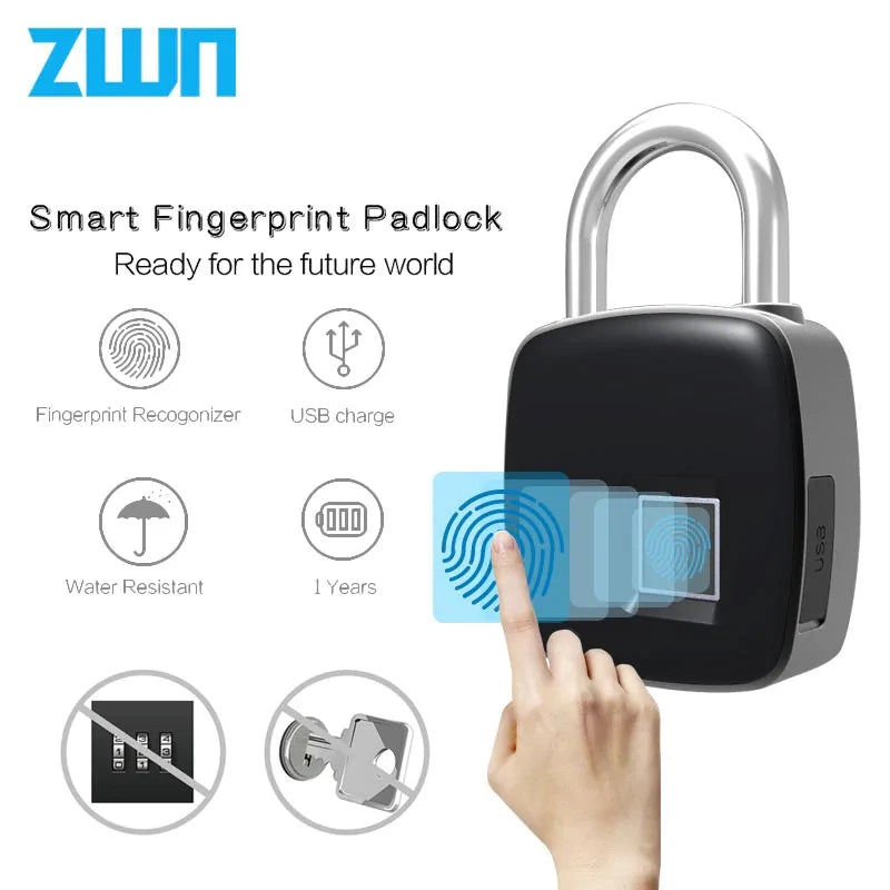 BioSecure Lock – Waterproof Fingerprint Padlock