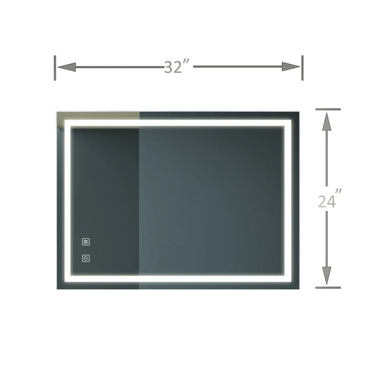 LumiStyle – Premium 32x24'' LED Mirror with Touch Illumination