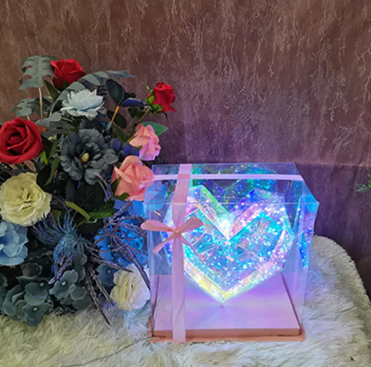 Colorful PVC LED Light Bear & Heart Decorations