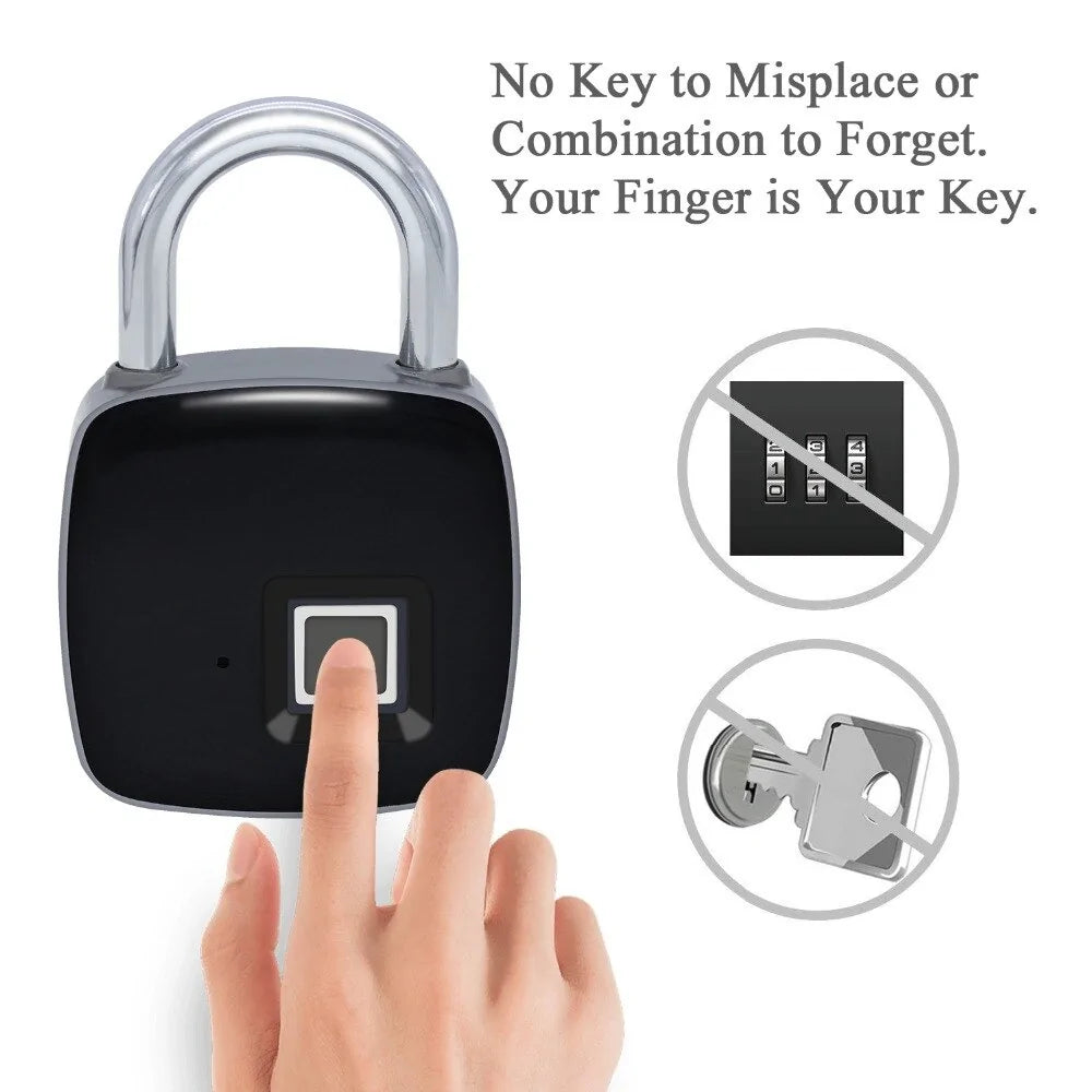 BioSecure Lock – Waterproof Fingerprint Padlock